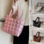 Túi Tote Quilted CPINCP, Túi Đeo Vai Màu Trơn Đệm Cotton, Túi Mua Sắm Dung Tích Lớn Thời Trang Nữ Bé Gái