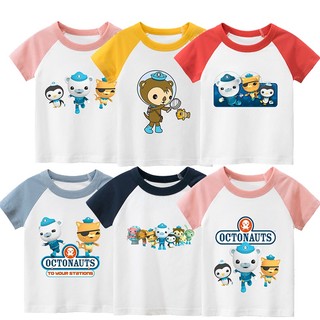 [Hàng Tại Chỗ] Áo Thun cotton Tay Ngắn raglan In Hình octonauts Hoạt Hình Quà Tặng Hàng Ngày Cho Bé Trai Và Bé Gái