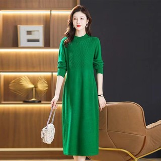 Đầm Dệt Kim Tay Dài Dáng Rộng Thời Trang Thu Đông Xinh Xắn Cho Nữ