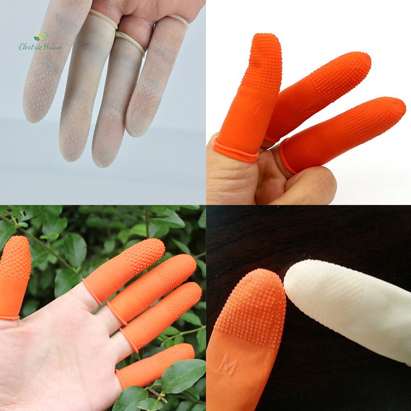 Set 100 Bao Tay Cao Su Tự Nhiên Dày Dặn Bảo Vệ Ngón Tay Khi Làm Móng