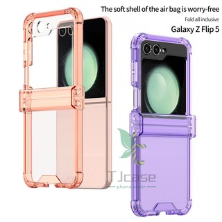 Gasbag Bản lề Full Soft TPU Case Cover Samsung Galaxy Z Flip 5 Z Flip 6 4 Vỏ trong suốt Vỏ gấp chống va chạm bốn góc