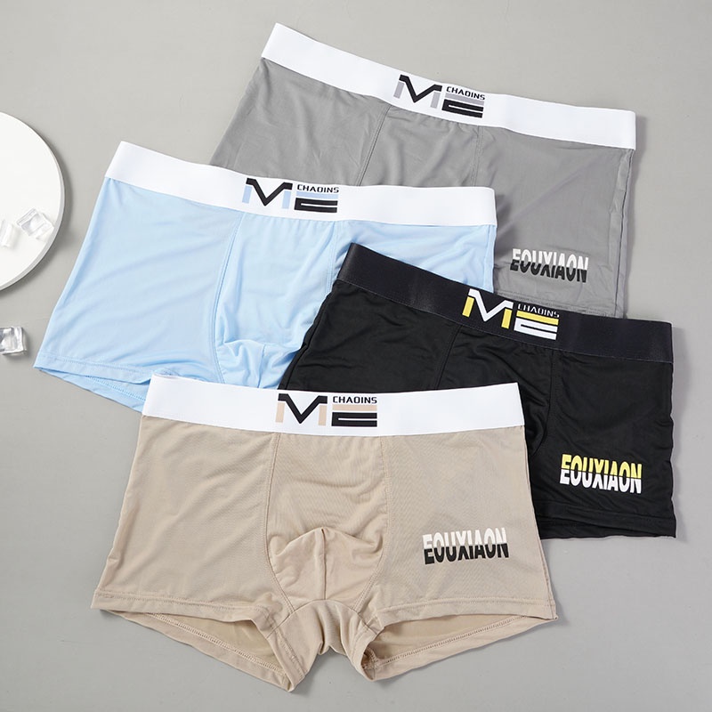 Ảnh Ecmln Quần Lót boxer Thể Thao Vải cotton Lụa Lạnh Thiết Kế Hiện Đại Cho Nam 2