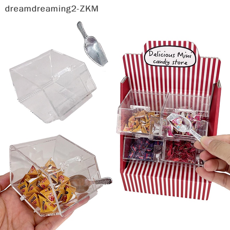 [dreamdreaming] 1 Bộ Hộp Bảo Quản Đồ Ăn Nhẹ Trong Suốt Thu Nhỏ Nhà Búp Bê W / Xẻng Hộp Chống Bụi Hộp Trưng Bày Chống Thấm Nước Trang Trí Mô Hình Nội Thất [zkm]