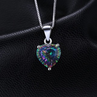 ❤ Dây Chuyền Mặt Trái Tim Đính Đá sapphire Sang Trọng Cho Cặp Đôi