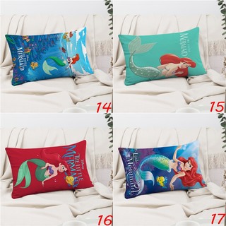 Vỏ Gối Hình Chữ Nhật Nàng Tiên Cá Một Mặt In Hình Đệm Polyester Trang Trí Sofa Nhà (Không Có Lõi)