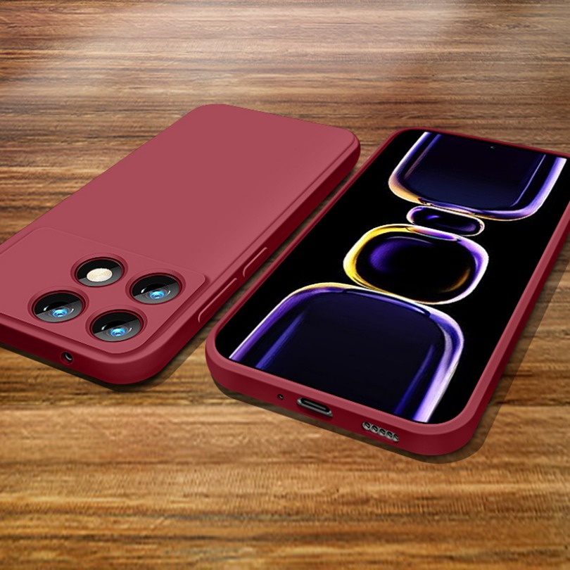 Ốp Điện Thoại tpu Dẻo Vuông Màu Kẹo Ngọt Tươi Tắn Đơn Giản Cho redmi k70 pro k70e 13c 12c k60 ultra