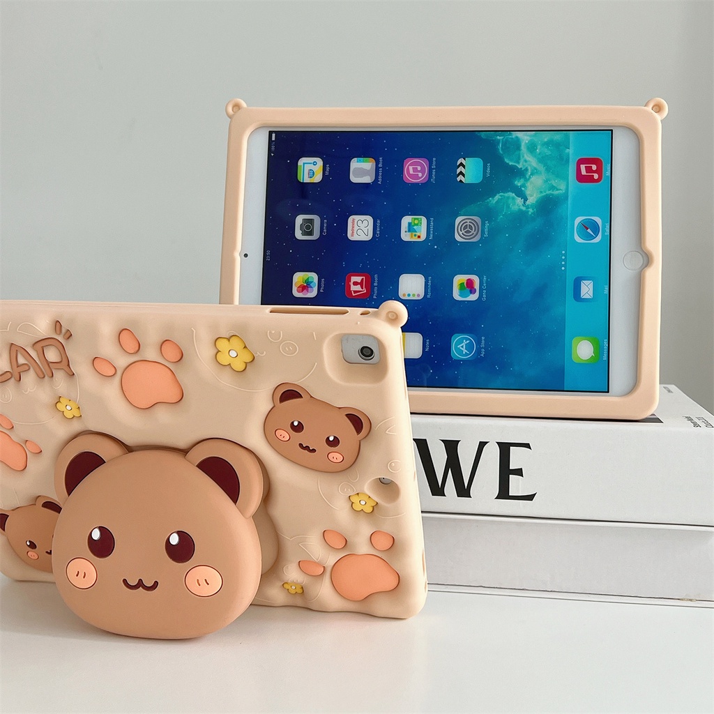 Ốp Lưng Cho Xiaomi Redmi Pad SE 11inch 2023 Máy Tính Bảng Keo Mềm 360 Giá Đỡ Dây Đeo Gấu Dễ Thương Phổ Biến Bao