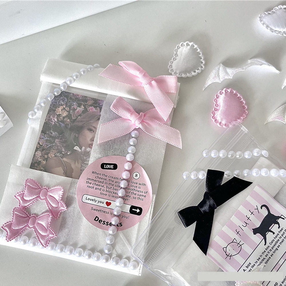 Set 10 Vỏ Bọc Thẻ Ảnh Hình Nơ / Trái Tim Trang Trí Quà Tặng DIY
