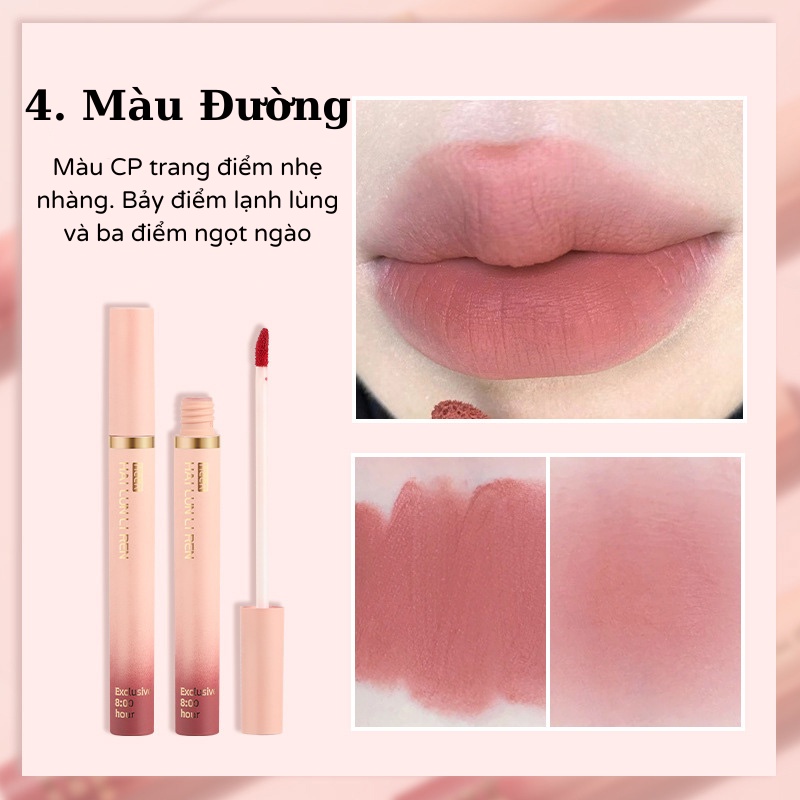 Son Kem Dạng Ống Son Lì Làm Trắng Kháng Nước Lâu Trôi Son Dưỡng Ẩm 6 Màu Sắc Làm Cho Đôi Môi Mềm Mịn