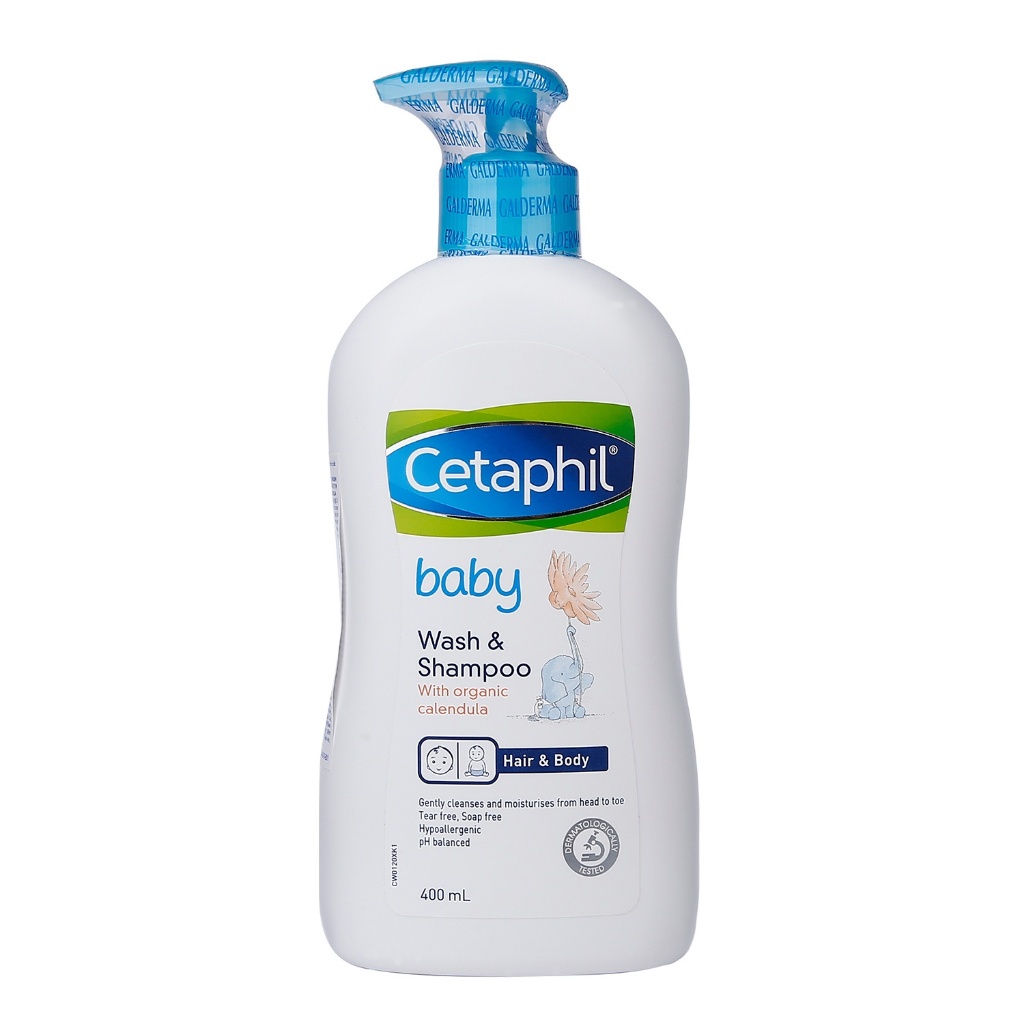 Sữa Tắm Gội Cho Bé Cetaphil Baby Wash & Shampoo - Sữa Tắm Em Bé Tibong Store Với Hoa Cúc Hữu Cơ Organic Calendula 400ml