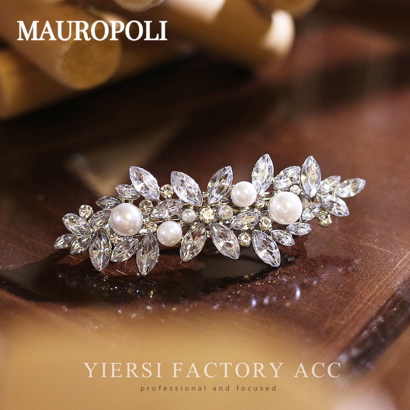 Mauropoli Kẹp Tóc Đầu Sau Nửa Tie Mùa Xuân Pha Lê Sang Trọng, Phụ Kiện Tóc