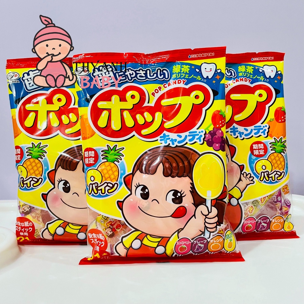Kẹo Mút Chống Sâu Răng POP Candy - Kẹo Mút Cho Bé TiBong Store Nhật Bản Dành Cho Bé Từ 1 Tuổi 4 VỊ Trái Cây