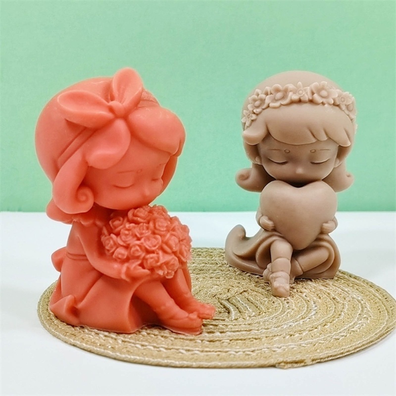 Khuôn Silicone Làm Đồ Thủ Công DIY Hình Cô Gái Nhỏ Xinh Xắn
