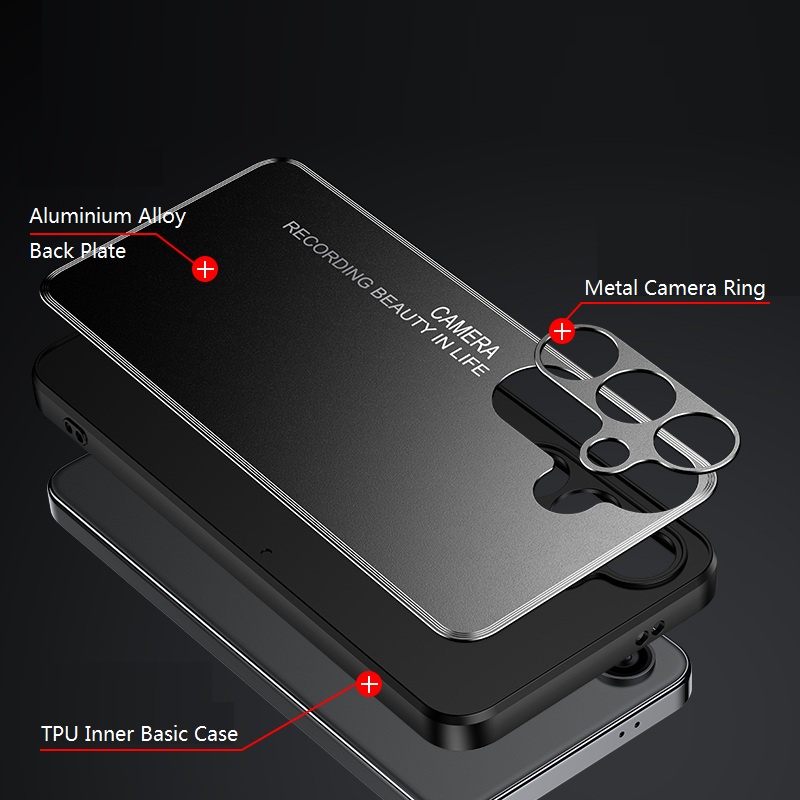Ốp lưng hợp kim nhôm phun cát mờ Samsung S25 Ultra S24 + S24 cho Galaxy S23 Ultra S23 Plus Samsung Hard Frosted Cover