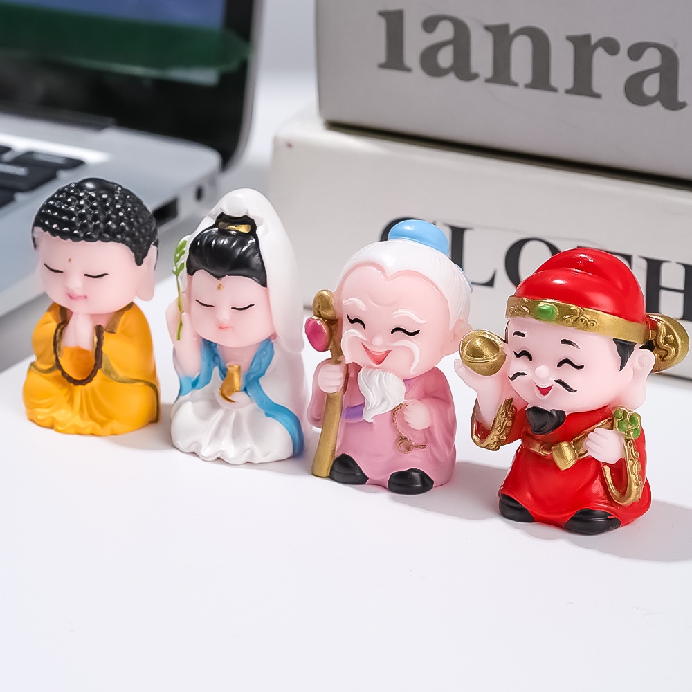[Featured] Tượng Thần Tài Năm Mới - Tượng Phật Quan Âm Dễ Thương - Tượng Nhỏ Bằng Nhựa Resin Để Bàn Trang Trí Nhà Cửa / Văn Phòng