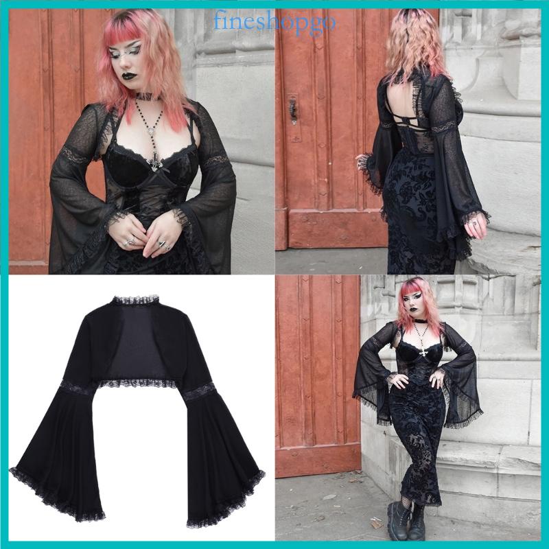 Fine Vintage Gothic Ren Shrug Sang Trọng Và Hợp Thời Trang Mở Áo Cardigan Top Showcase Your Confidence Và Phong Cách