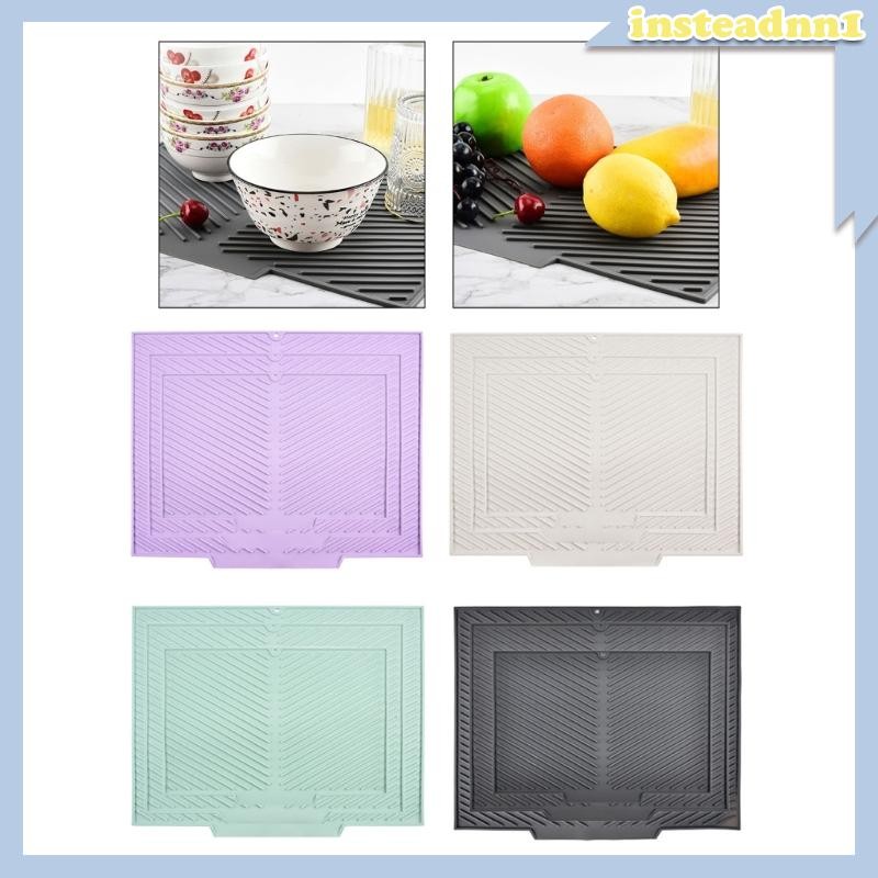Inste Thảm thoát nước chống trượt bằng silicon bền bỉ Thảm thoát nước bằng silicon chịu nhiệt với thiết kế chống trượt Thảm thoát nước bát đĩa