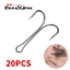 Set 20 Lưỡi Câu Cá Kép Bằng Thép carbon Mềm Mại # 8 # - 4 / 0 #
