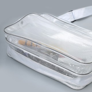 Comereally Túi Đeo Chéo Vai pvc Trong Suốt Chống Tĩnh Điện Sức Chứa Lớn Hình Bán Nguyệt Cho Phòng Sạch
