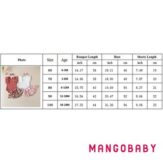 Bộ trang phục mùa hè MG-Baby Girls Bộ áo liền quần có gân tay + Culottes hoa + Băng đô