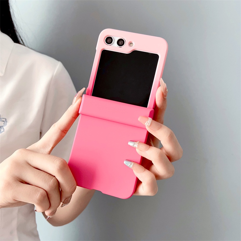 Bao Da Điện Thoại Nắp Gập Mặt Nhám Chống Sốc Màu Trơn Cho samsung galaxy z flip 5 z flip 4 z flip 3 z flip 3 z flip 5 flip 3 4 Ốp