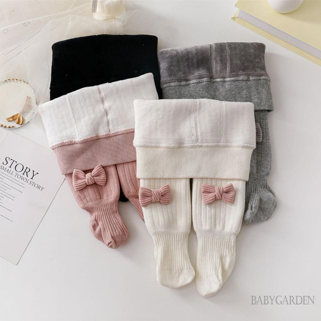 Quần Tất Đan Len Co Giãn Đính Nơ Cho Bé Gái 6 Tháng-10 Tuổi