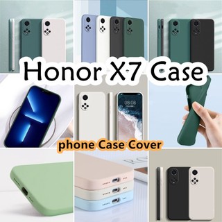 [Phong cách mới] Dành cho ốp lưng Honor X7 Vỏ silicon cạnh thẳng Vỏ điện thoại màu trơn cổ điển