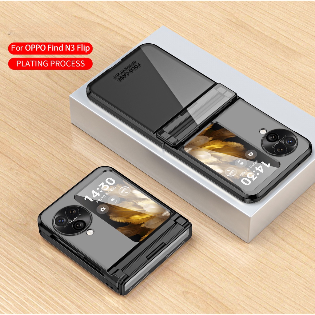 Bao Da Điện Thoại Nắp Lật Trong Suốt Mạ Điện Chống Rơi Cho oppo find n3 flip 5g n3flip Findn3 Ốp