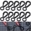 Dụng cụ cắm trại và hiking đen POM carabiner nhựa, tiện ích EDC