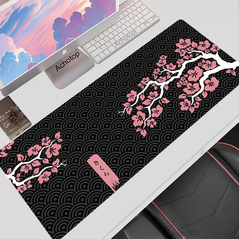 Sakura Miếng Lót Chuột Game Thủ Mousepads Chơi Game Lớn Mousepad Tím Hoa Anh Đào XXL Chuột Thảm Bàn Phím Lớn Thảm Để Bàn Cho Máy Tính