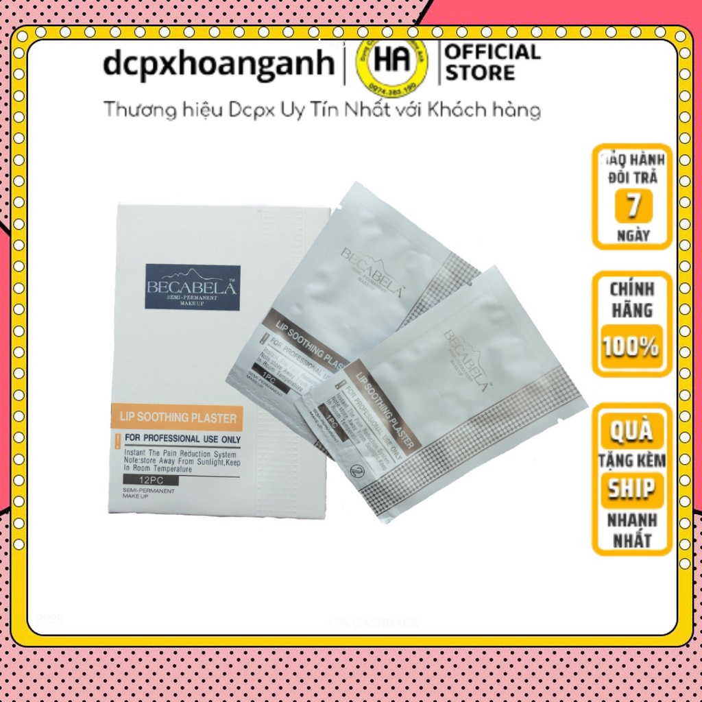 Miếng dán môi ĐỨC, Miếng ủ môi BECABELA hỗ trợ phun xăm PXTM