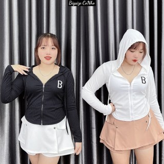Áo Khoác Thun Gân Trơn Nhỏ Clothing Nữ Big size Cao Cấp Kiểu Dáng Chuppy có in hình chữ B xinh xắn trẻ trung G25