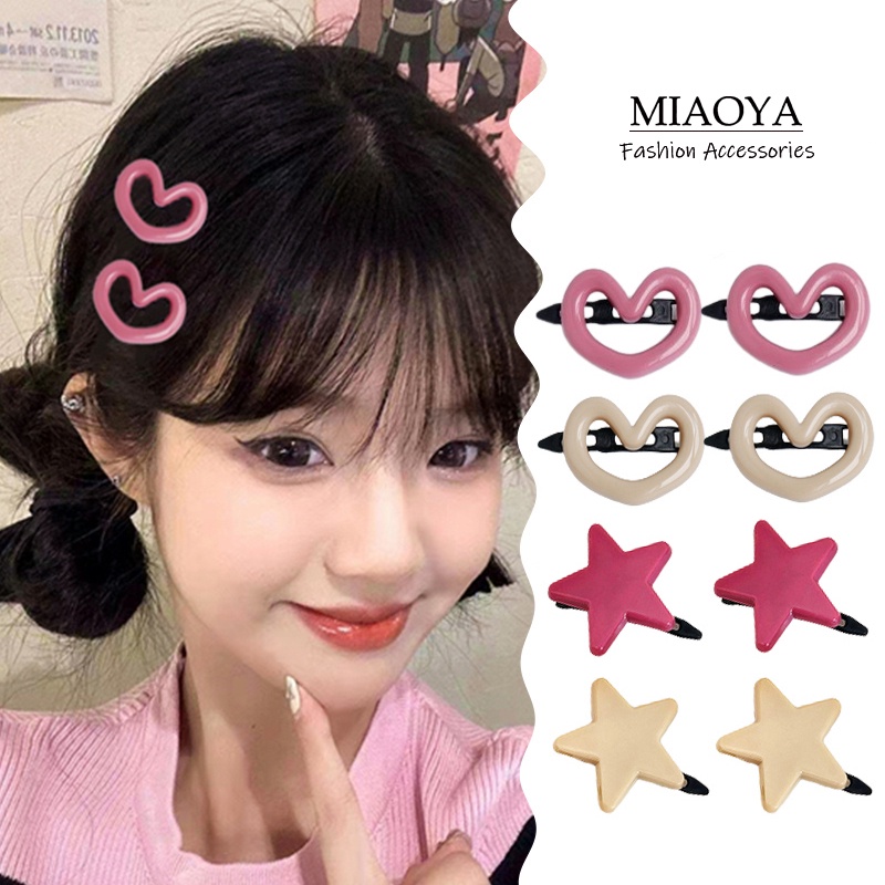 MIAOYA Kẹp Tóc Mái Hình Ngôi Sao / Chú Vịt Nhỏ / Trái Tim / Chú Ếch Dễ Thương Thời Trang Hàn Quốc Làm Quà Tặng Cho Học Sinh