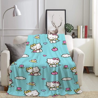 Hello Kitty Chăn flannel in hoạt hình Sanrio, quà tặng gia đình & bạn bè, in một mặt, dùng điều hòa, văn phòng