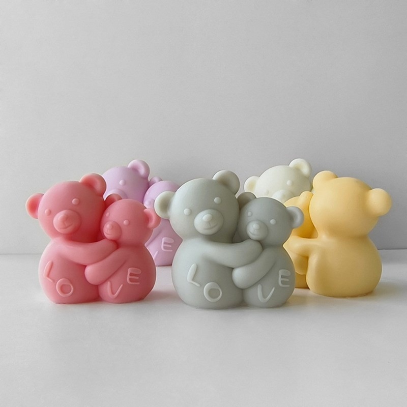 Khuôn silicone Làm Bánh Hình Gấu Ôm Nhau Chống Dính diy
