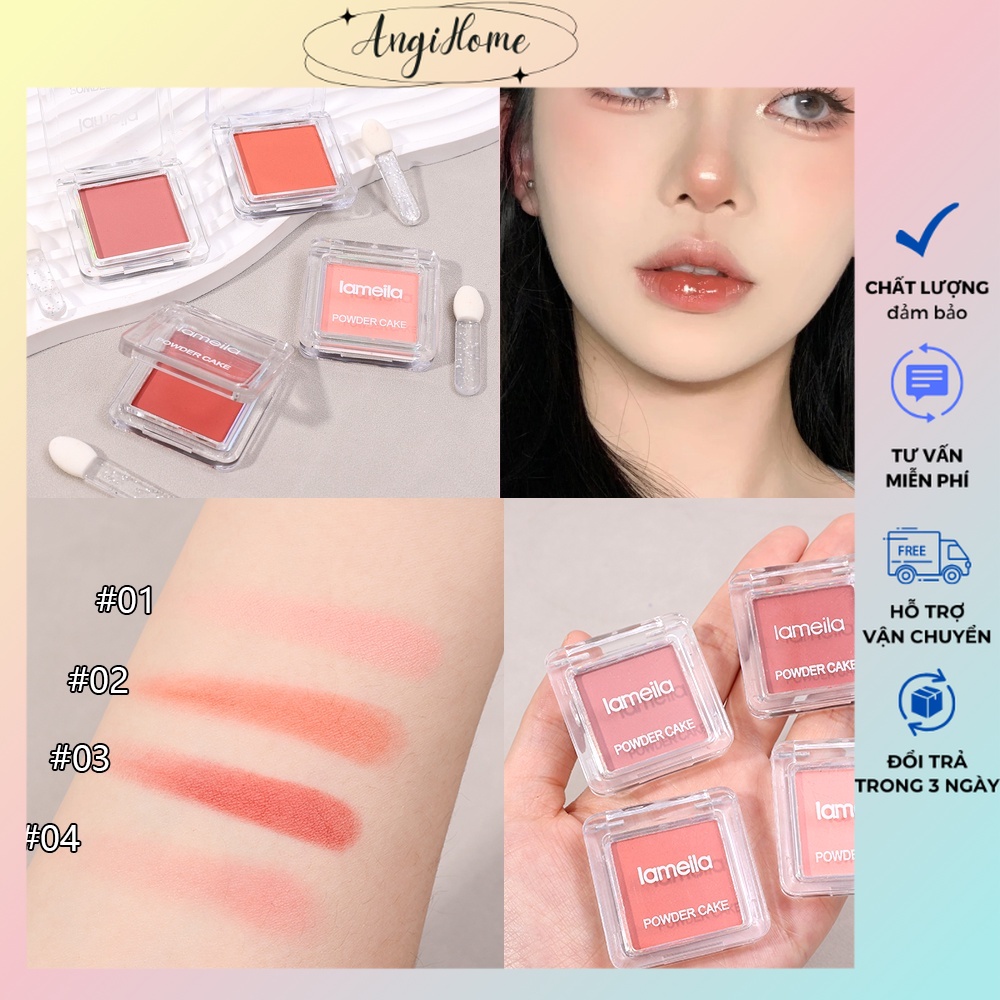 Bảng Phấn Má Hồng / Phấn Mắt Đơn Sắc / Phấn Má Hồng Độ Bóng Cao Làm Sáng Da LAMEILA TÔ HOA KẼM NHUNG ANGIHOME