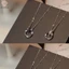 Vòng cổ Cặp Đôi Bằng Đá Zircon Hình Tròn Phong Cách punk Ngọt Ngào Mới