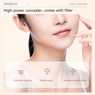 ZHIDUO Double Layer Air Cushion BB Cream Phấn Phủ 2 Trong 1 Che Khuyết Điểm Dưỡng Ẩm Nền Trang Điểm Phấn Phủ Dạng Nén Kiểm Soát Dầu Mỹ Phẩm Trang Điểm Tự Nhiên ღ Pink Girl Bling Makeup Look