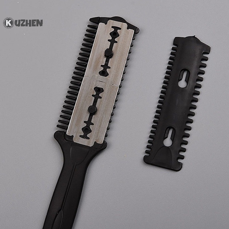 Kuzhen Lược Cắt Tóc Hai Mặt Bằng Thép Không Gỉ / Lưỡi Cắt / Tỉa Tóc Mỏng