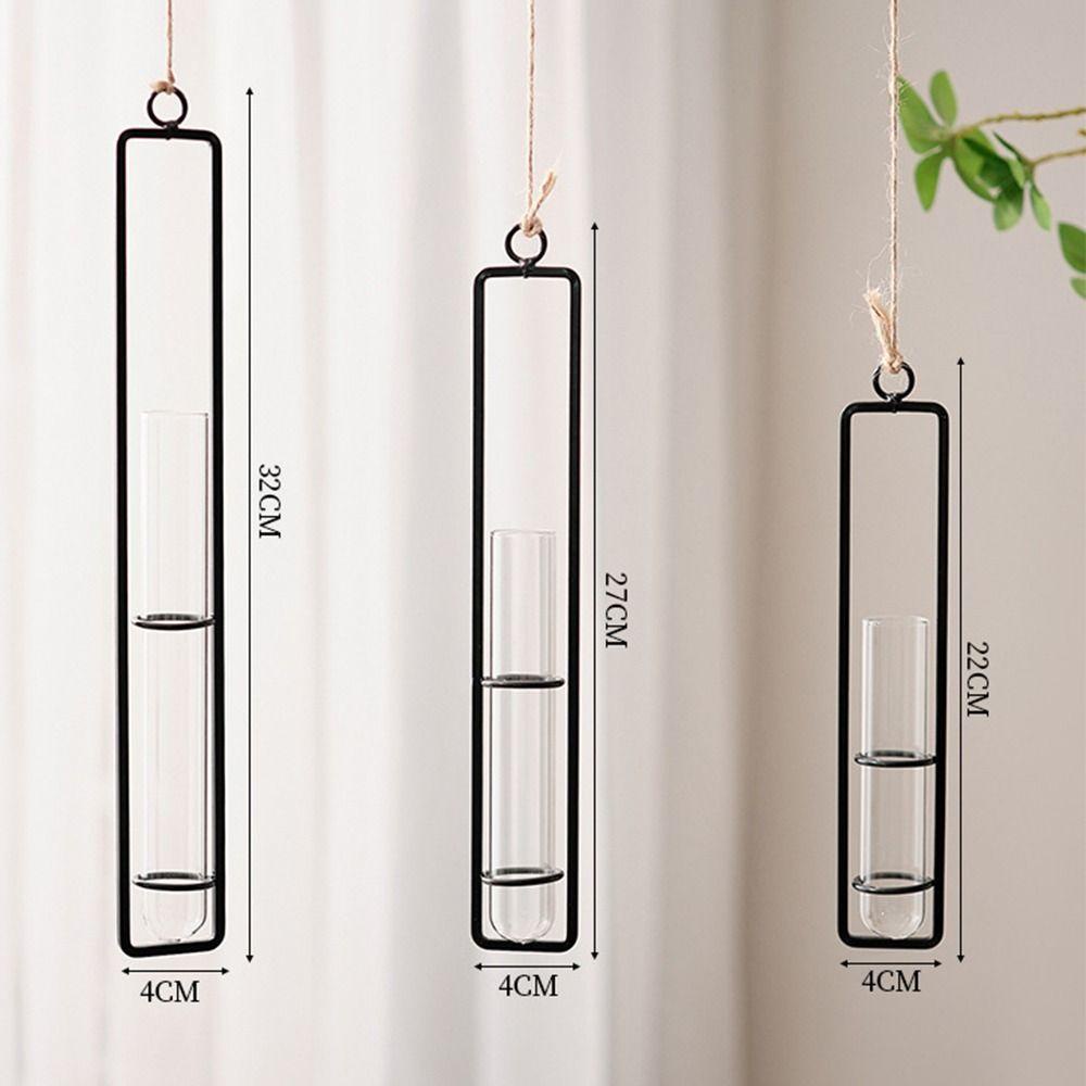 Bình ống nghiệm JUNYUE88US, Bình thủy tinh treo tường trong suốt treo tường, Hộp trồng cây bằng thủy tinh Bắc Âu Bình thủy tinh dày Cây xanh