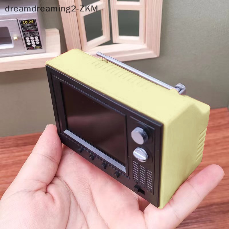 [dreamdreaming] 1: 12 Nhà búp bê TV thu nhỏ có thể chơi được Mô hình truyền hình Video phòng khách Thiết bị gia dụng Trang trí Phụ kiện nhà búp bê [zkm]