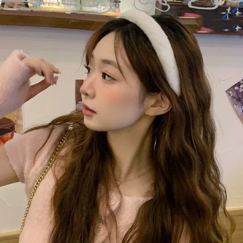 Băng đô cài tóc rửa mặt Phủ Lông Co Giãn Chống Trượt Họa Tiết Hoạt Hình Dễ Thương Phong Cách Hàn Quốc