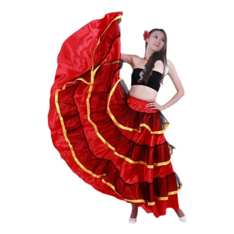 Dasbsug Váy khiêu vũ Flamenco thanh lịch Váy khiêu vũ bụng Váy khiêu vũ Flamenco Tây Ban Nha