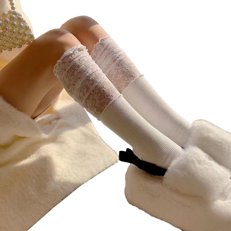 Quần tất ren nữ phong cách ballet với họa tiết frill, màu trơn và ống dài