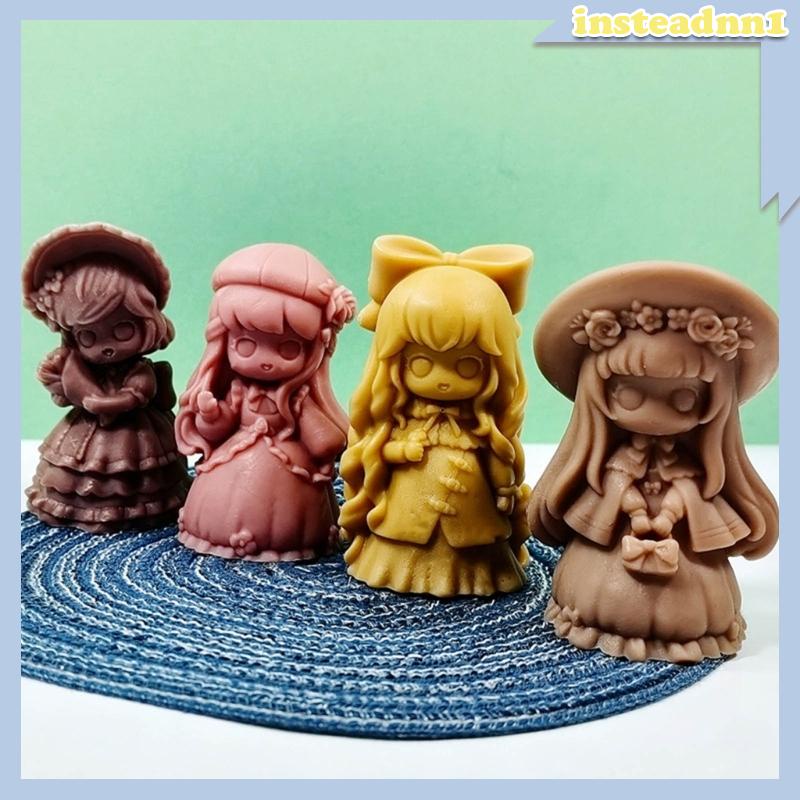 Khuôn Làm Bánh Chất Liệu Silicone Tự Làm Hình Bé Gái 3D Dễ Thương