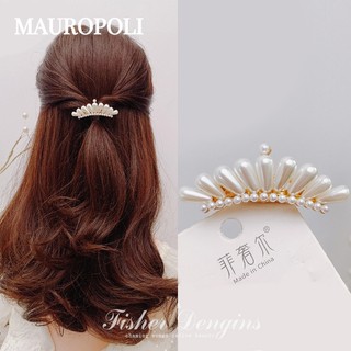 Mauropoli [Sẵn Sàng] Phiên Bản Hàn Quốc Kim Cương Giả Nơ Kẹp Tóc Bên Nổ Lò Xo Kẹp Phong Cách Hàn Quốc Nữ Top Kẹp Phụ Kiện Tóc