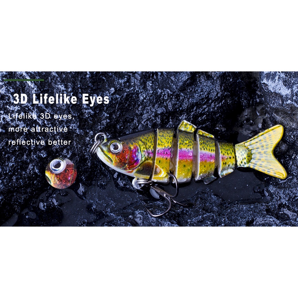 7cm 8.5g Wobbler Mini Câu Cá Swimbait Gewang Killer Giả Nhân Tạo Bionic Phân Đoạn Crankbait Chìm Mồi Umpan