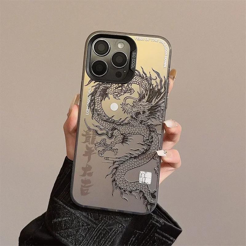 Ốp Điện Thoại Cứng Màu Gradient Họa Tiết Rồng Hoạt Hình Cho Samsung Galaxy S20 S21 S22 S23 S24 Plus Ultra S20FE FE