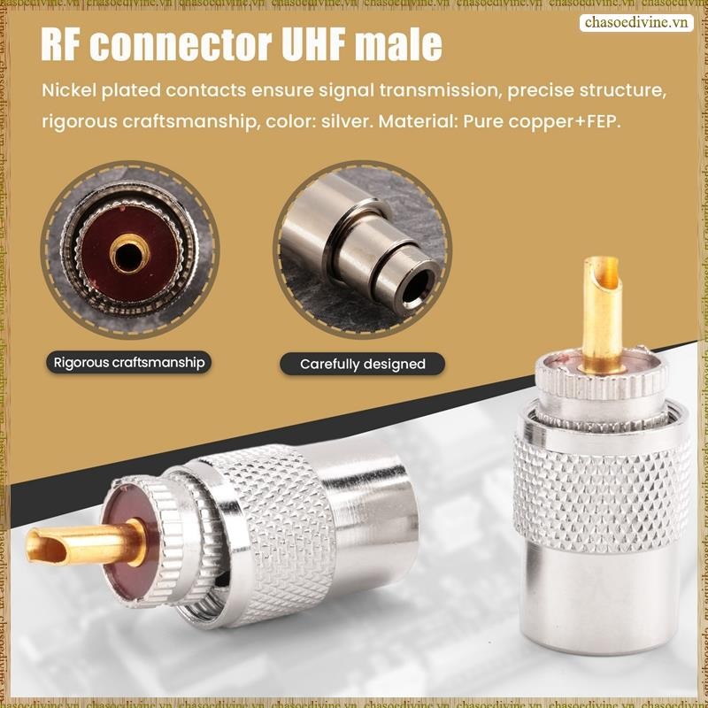 [K O G X] 10 CÁI Đầu nối RF Đầu nối UHF Nam RG8 RG58 Cáp Lug Đầu nối ăng-ten PL259