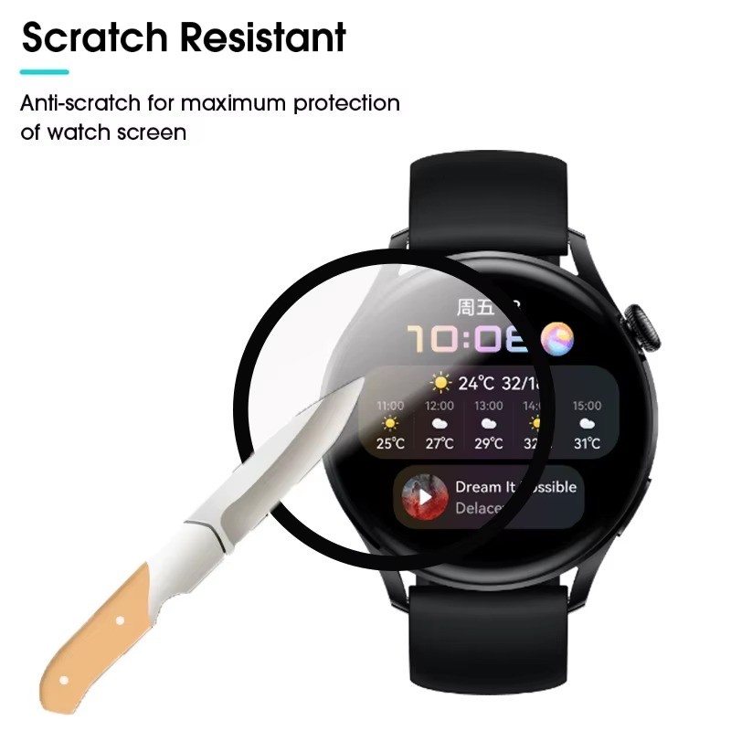1-3 Chiếc 3D Kính Cường Lực Cho Huawei Watch Ultimate GT Rummer Cyber Active GT5 GT4 GT3 GT2 GT2e Pro SE Porsche 46mm 42mm 43mm 41mm Chống Trầy Xước waterproo Bảo Vệ Màn Hình Đồng Hồ